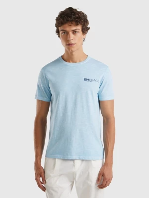 Benetton, Lightweight Cotton T-shirt, size S, Sky Blue, Men United Colors of Benetton