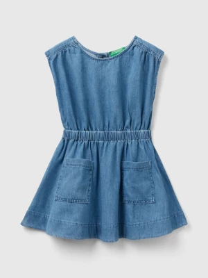 Benetton, Lightweight Denim Dress, size 2XL, Light Blue, Kids United Colors of Benetton