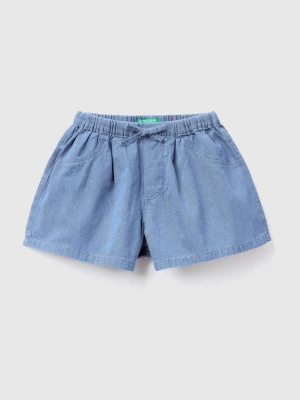 Benetton, Lightweight Denim-look Shorts, size 104, Light Blue, Kids United Colors of Benetton