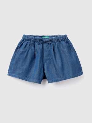 Benetton, Lightweight Denim-look Shorts, size 110, Blue, Kids United Colors of Benetton