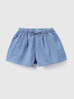 Benetton, Lightweight Denim-look Shorts, size 110, Light Blue, Kids United Colors of Benetton