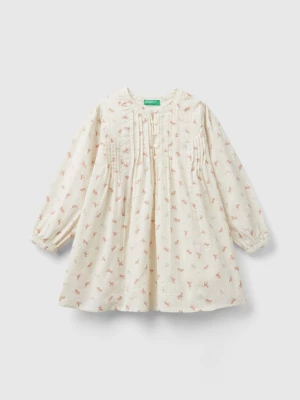 Benetton, Lightweight Dress With Horse Print, size 110, Creamy White, Kids United Colors of Benetton
