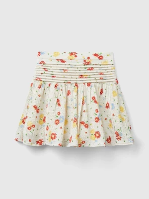 Benetton, Lightweight Floral Skirt, size L, Creamy White, Kids United Colors of Benetton