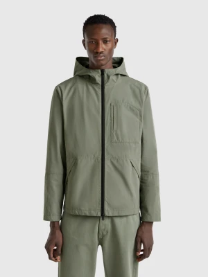 Benetton, Lightweight Nylon Jacket, size XL, Military Green, Men United Colors of Benetton