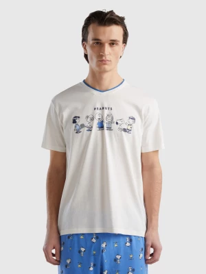 Benetton, Lightweight ©peanuts T-shirt, size L, Creamy White, Men United Colors of Benetton