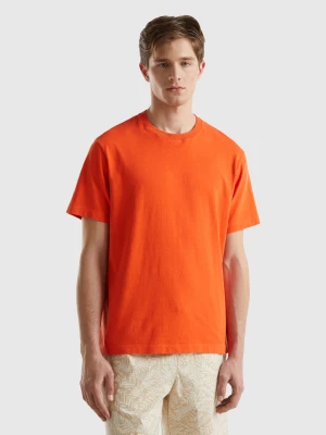 Benetton, Lightweight Relaxed Fit T-shirt, size M, Orange, Men United Colors of Benetton