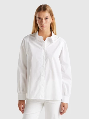 Benetton, Lightweight Shirt In Pure Cotton, size XL, White, Women United Colors of Benetton