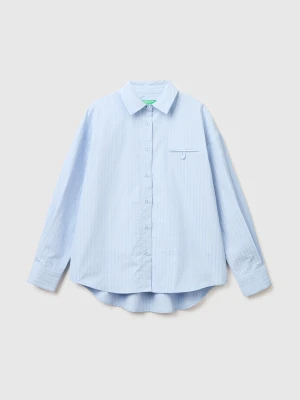 Benetton, Lightweight Striped Shirt, Size: XS, Light Gray, Women United Colors of Benetton