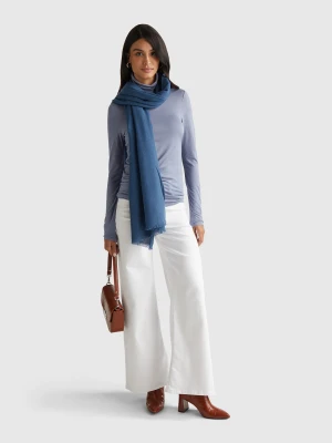 Benetton, Lightweight Viscose Blend Scarf, Size: OS, Air Force Blue, Women United Colors of Benetton