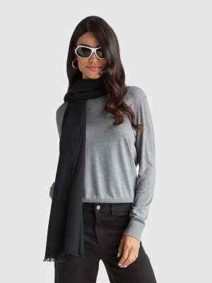 Benetton, Lightweight Viscose Blend Scarf, Size: OS, Black, Women United Colors of Benetton