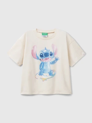 Benetton, Lilo & Stitch ©disney Boxy Fit T-shirt, size XL, Beige, Kids United Colors of Benetton