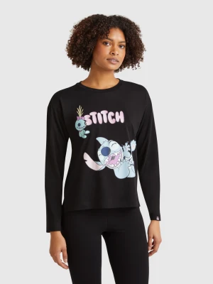 Benetton, Lilo & Stitch ©disney Pyjama Top, size XXS, Black, Women United Colors of Benetton