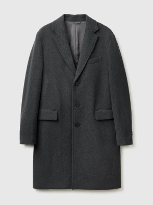 Benetton, Lined Coat In Wool Blend, Gray, Men United Colors of Benetton