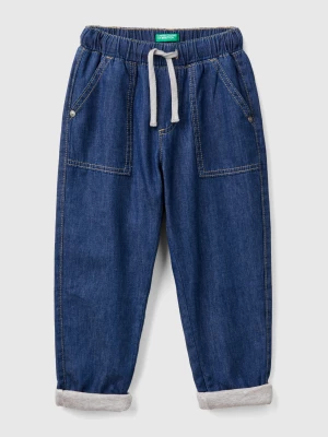 Benetton, Lined Joggers In Denim, size 104, Blue, Kids United Colors of Benetton