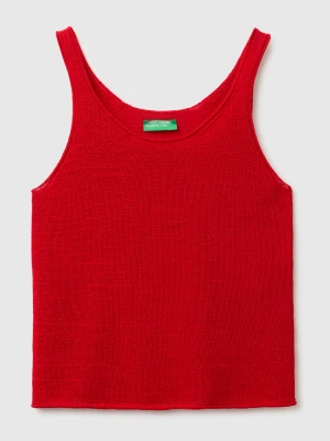 Benetton, Linen Blend Knit Top, Size: XS, Red, Women United Colors of Benetton