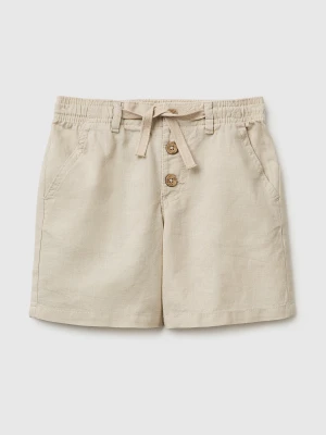 Benetton, Linen Blend Shorts, Size: 116, Beige, Kids United Colors of Benetton