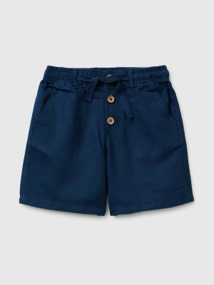 Benetton, Linen Blend Shorts, Size: 116, Dark Blue, Kids United Colors of Benetton