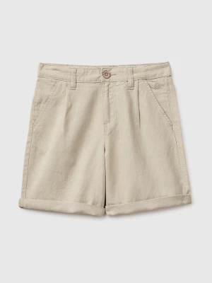 Benetton, Linen Blend Shorts, Size: XL, Beige, Kids United Colors of Benetton