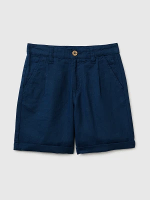 Benetton, Linen Blend Shorts, Size: XL, Dark Blue, Kids United Colors of Benetton