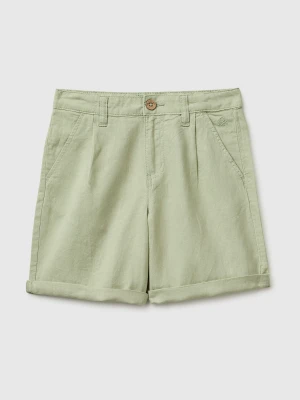 Benetton, Linen Blend Shorts, Size: XL, Light Green, Kids United Colors of Benetton