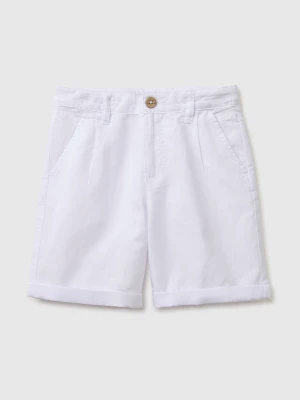 Benetton, Linen Blend Shorts, Size: XL, White, Kids United Colors of Benetton
