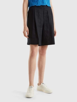 Benetton Lniane bermudy w kolorze czarnym rozmiar: XS