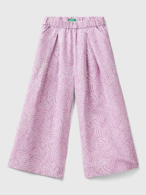 Benetton Lniane spodnie w kolorze fioletowym rozmiar: 168