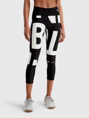 Benetton, Logoed Sports Leggings, size XS, Black, Women United Colors of Benetton