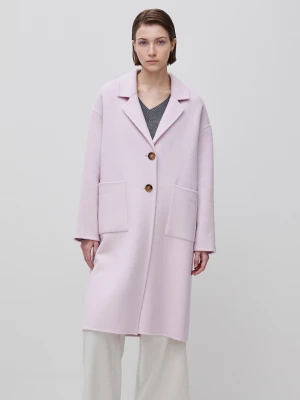 Benetton, Long Coat In Wool Blend, Size: XS, Soft Pink, Women United Colors of Benetton