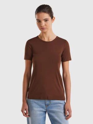 Benetton, Long Fiber Cotton T-shirt, size L, Brown, Women United Colors of Benetton