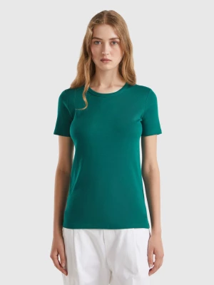 Benetton, Long Fiber Cotton T-shirt, size L, Dark Green, Women United Colors of Benetton