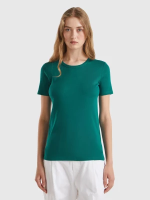 Benetton, Long Fiber Cotton T-shirt, size L, Dark Green, Women United Colors of Benetton