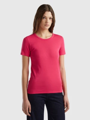 Benetton, Long Fiber Cotton T-shirt, size L, Fuchsia, Women United Colors of Benetton
