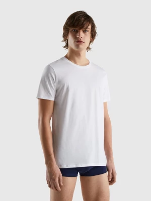Benetton, Long Fiber Cotton T-shirt, size L, White, Men United Colors of Benetton