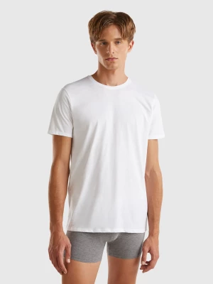 Benetton, Long Fiber Cotton T-shirt, size L, White, Men United Colors of Benetton