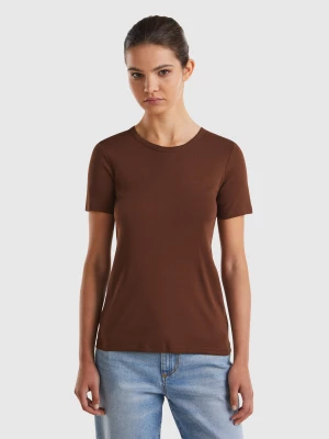 Benetton, Long Fiber Cotton T-shirt, size M, Brown, Women United Colors of Benetton