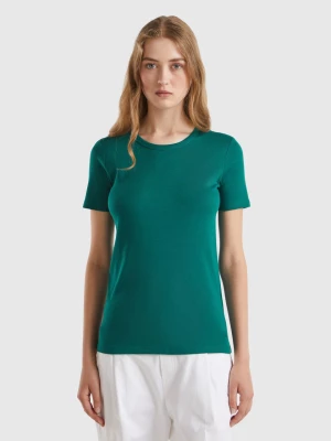 Benetton, Long Fiber Cotton T-shirt, size M, Dark Green, Women United Colors of Benetton