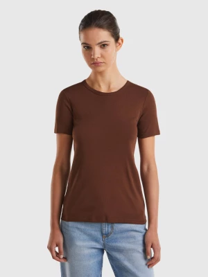 Benetton, Long Fiber Cotton T-shirt, size S, Brown, Women United Colors of Benetton