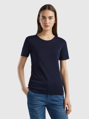 Benetton, Long Fiber Cotton T-shirt, size S, Dark Blue, Women United Colors of Benetton