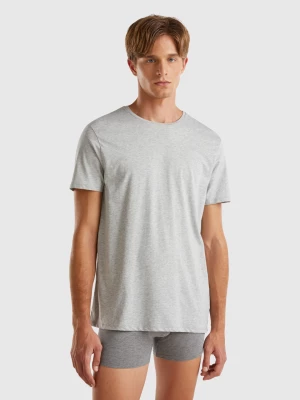 Benetton, Long Fiber Cotton T-shirt, size S, Light Gray, Men United Colors of Benetton