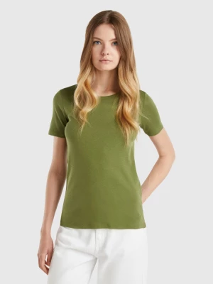 Benetton, Long Fiber Cotton T-shirt, size S, Military Green, Women United Colors of Benetton