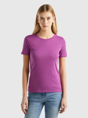 Benetton, Long Fiber Cotton T-shirt, size S, Violet, Women United Colors of Benetton