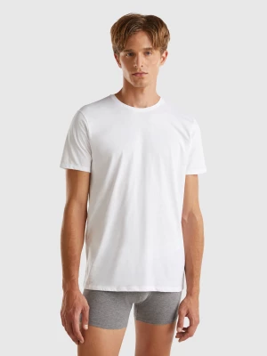 Benetton, Long Fiber Cotton T-shirt, size S, White, Men United Colors of Benetton