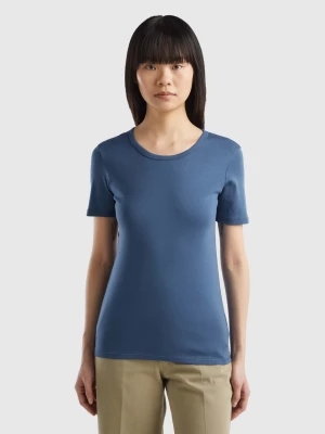 Benetton, Long Fiber Cotton T-shirt, size XL, Air Force Blue, Women United Colors of Benetton