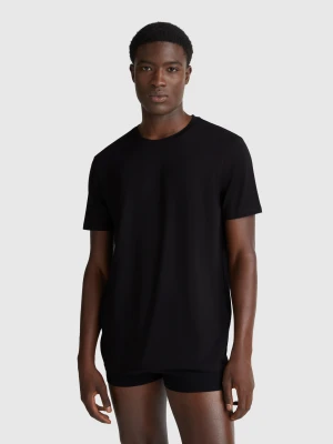 Benetton, Long Fiber Cotton T-shirt, Size: XL, Black, Men United Colors of Benetton