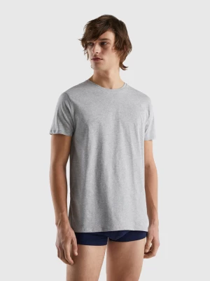 Benetton, Long Fiber Cotton T-shirt, size XL, Light Gray, Men United Colors of Benetton