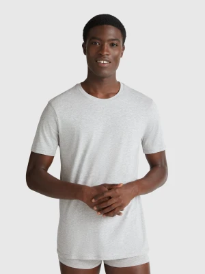Benetton, Long Fiber Cotton T-shirt, size XL, Light Gray, Men United Colors of Benetton