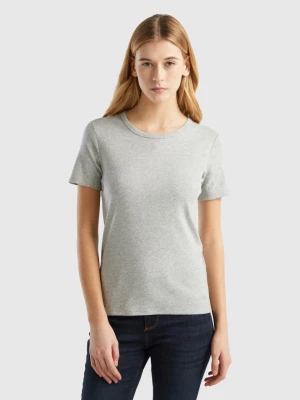 Benetton, Long Fiber Cotton T-shirt, size XL, Light Gray, Women United Colors of Benetton