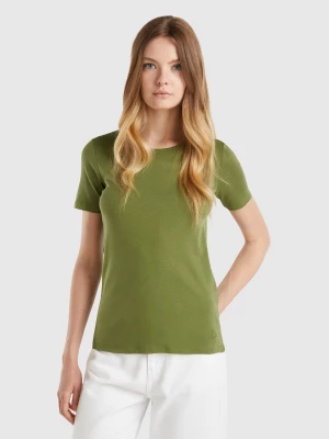 Benetton, Long Fiber Cotton T-shirt, size XL, Military Green, Women United Colors of Benetton