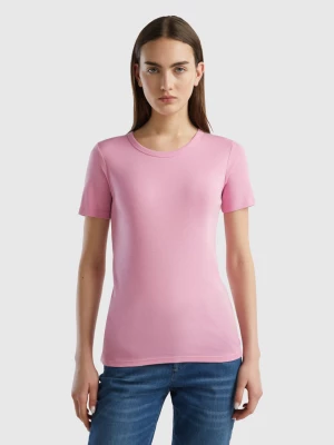 Benetton, Long Fiber Cotton T-shirt, size XL, Pastel Pink, Women United Colors of Benetton